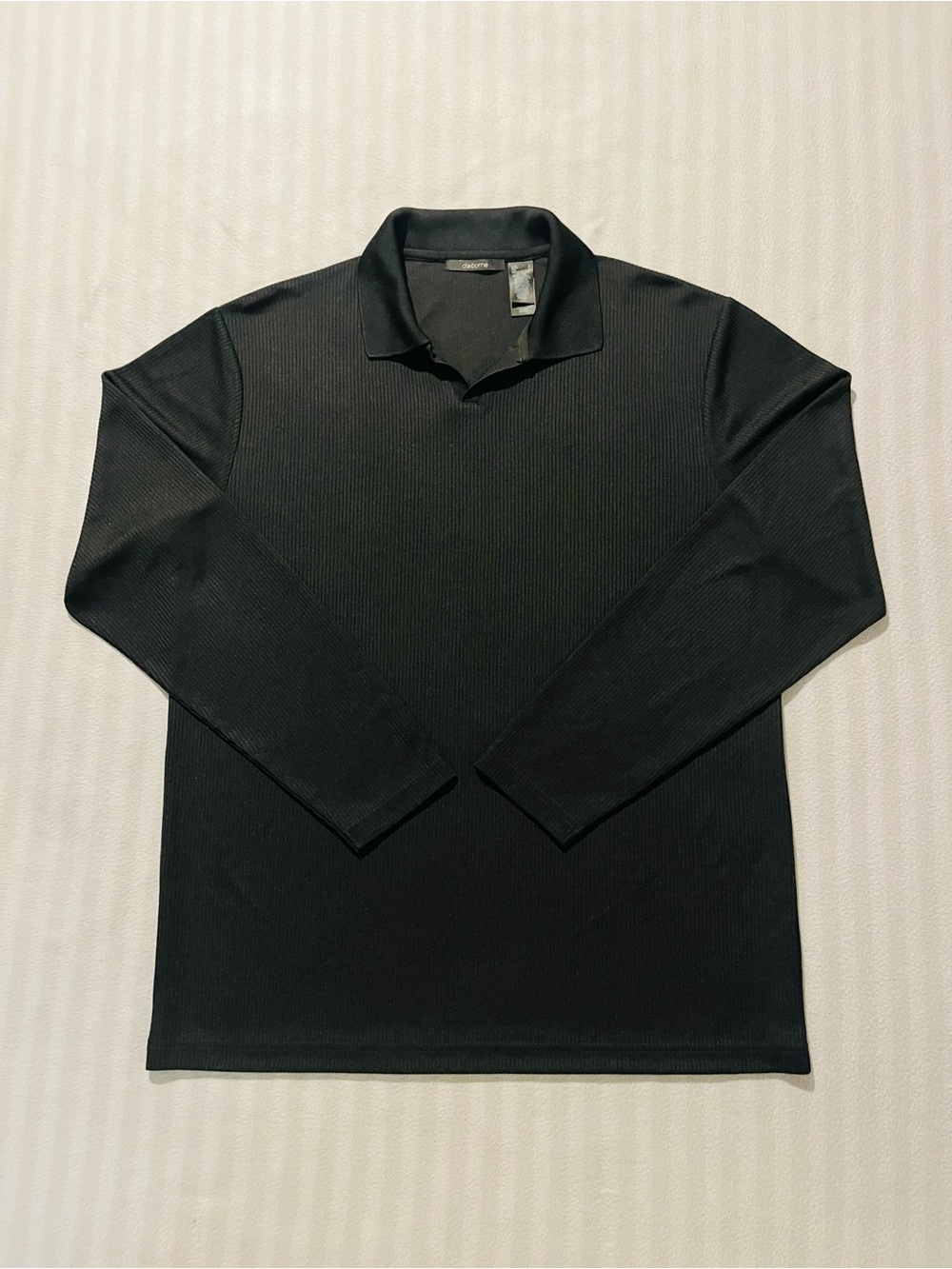 Claiborne Men's Black Long-Sleeve Polo